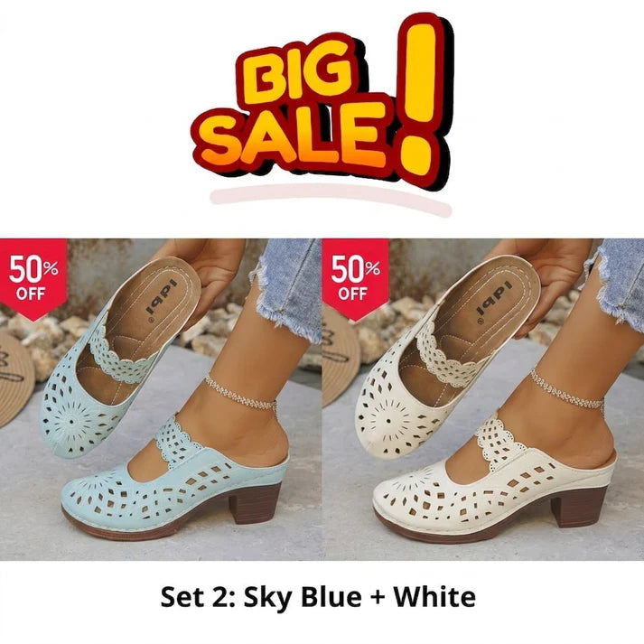 🔥Best Seller-Last Day Sale 60% OFF🔥Women's Breathable Cutout Mules - Lightweight Design for Summer Errands